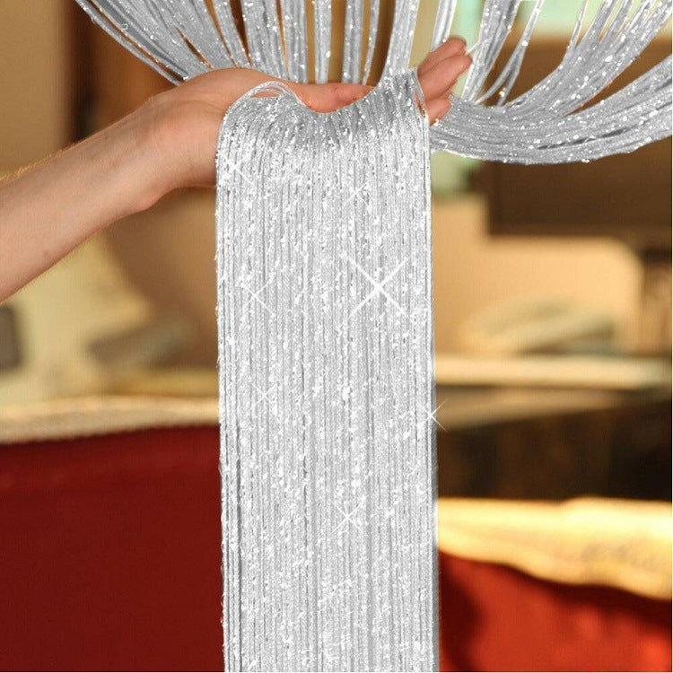 Flashing Silver Thread Curtain 1x2 Meters High Door Curtain