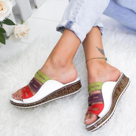 Car Line Hollow Color Leisure Sandals And Slippers