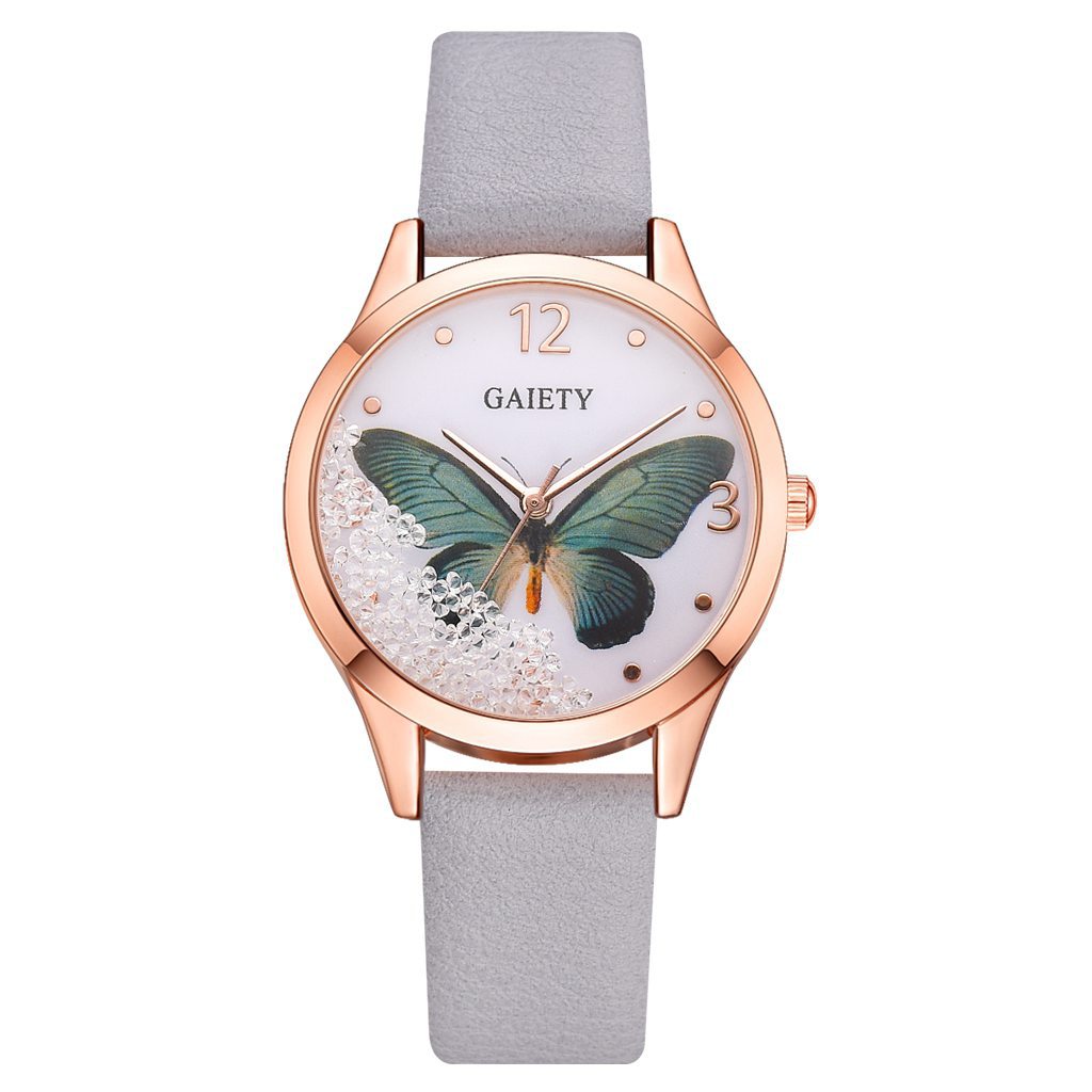Gaiety Brand Women  Rhinestone Butterfly Watches