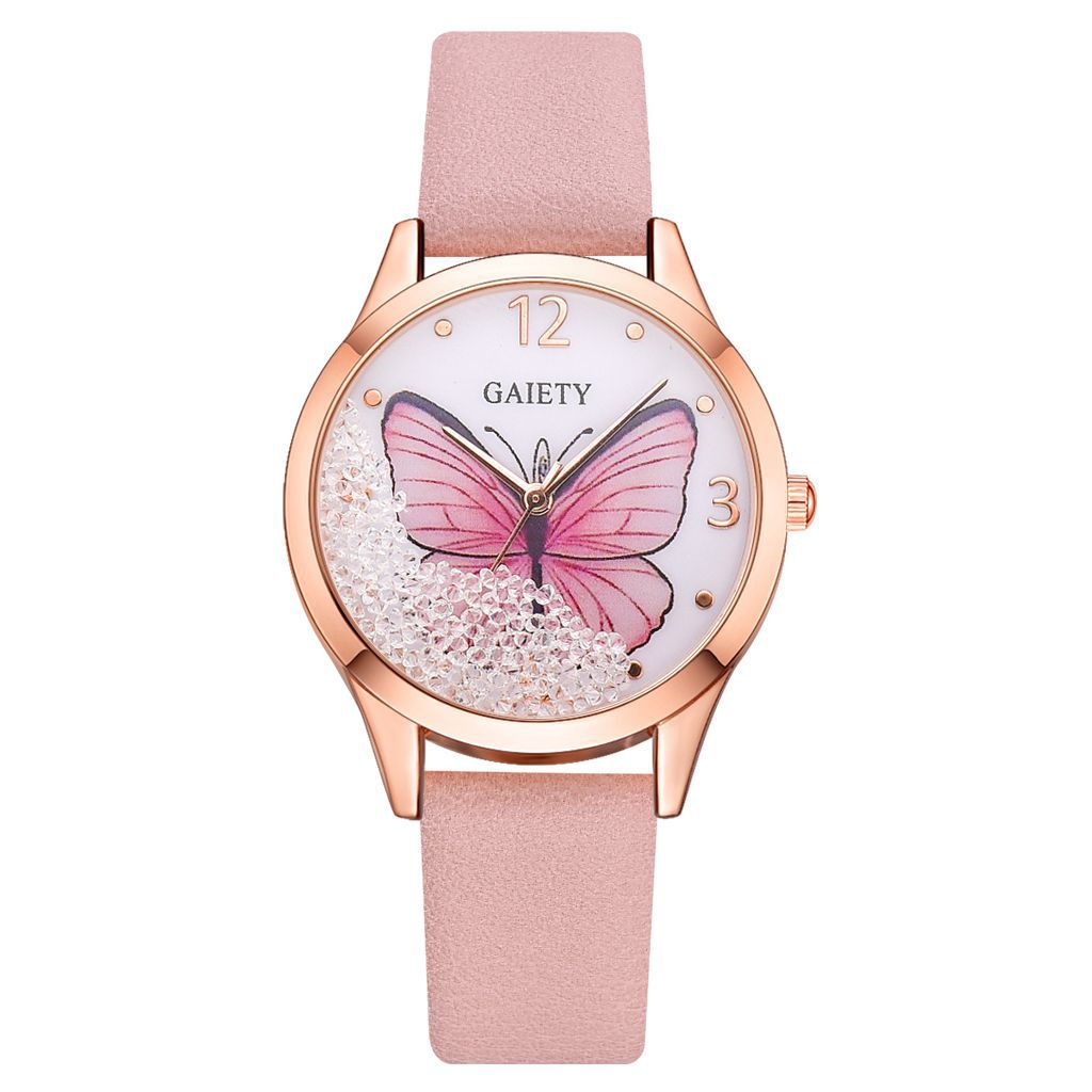 Gaiety Brand Women  Rhinestone Butterfly Watches