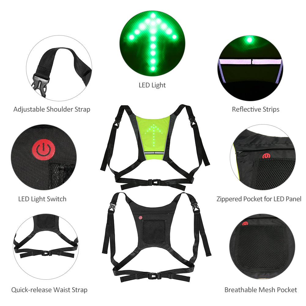 USB Rechargeable Reflective Vest Backpack