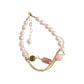 Women's Natural Freshwater Pearl Strawberry Crystal Bracelet
