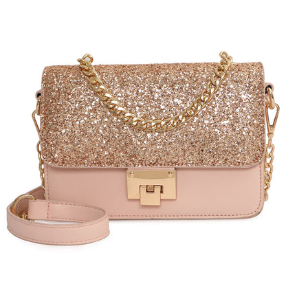 Sequined Small Square PU Hand bag