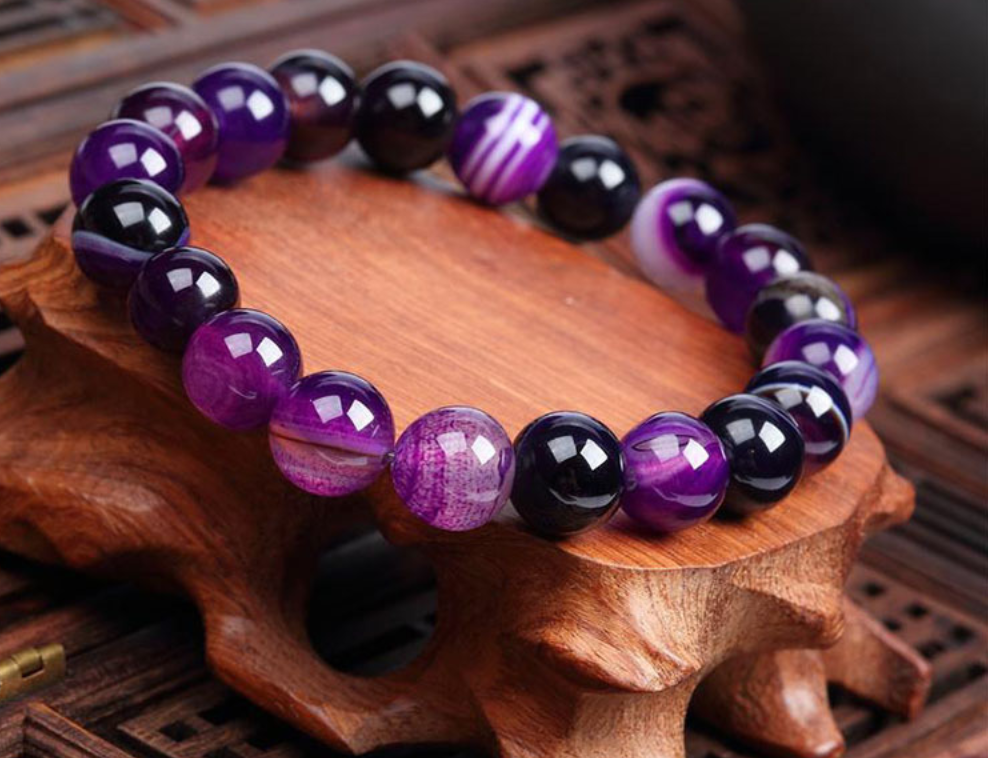 Handmade Black Lava Seven Chakra Healing Balance Beaded Bracelet