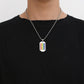 Rainbow Six-color Personalized Necklace Stainless Steel Pendant Men's Hip Hop