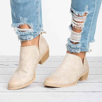 Retro High Heel Ankle Boots
