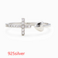 S925 Sterling Silver Love Cross Women'sOpen Ring