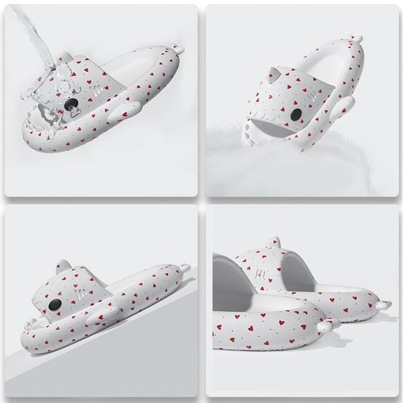 Lovers Shark Slippers Heart Print Shoes