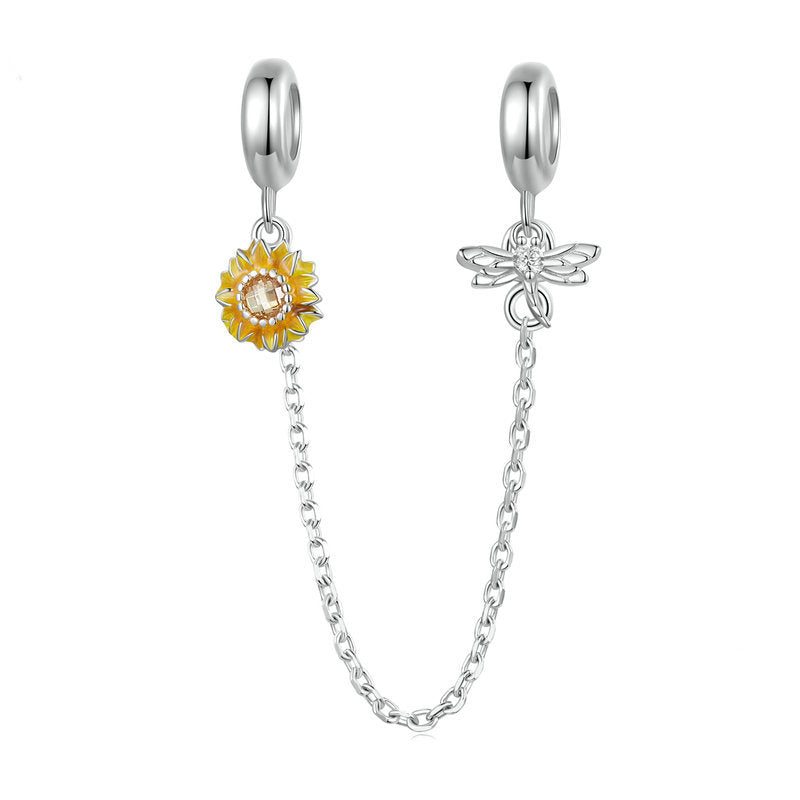 Silver Fashion Sunflower DIY Bracelet Beads