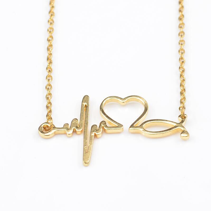 Heartbeat Necklace Women Love Heart Necklaces